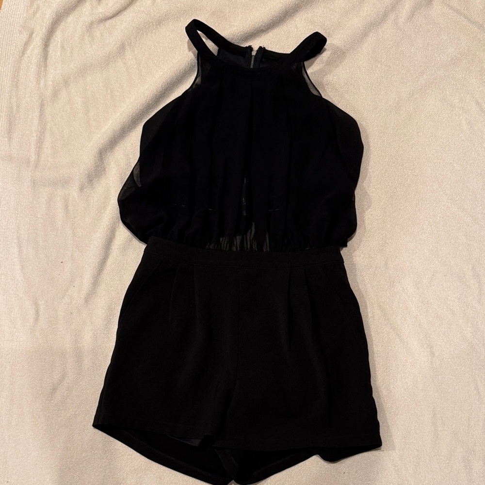 Black Sleeveless Formal Romper